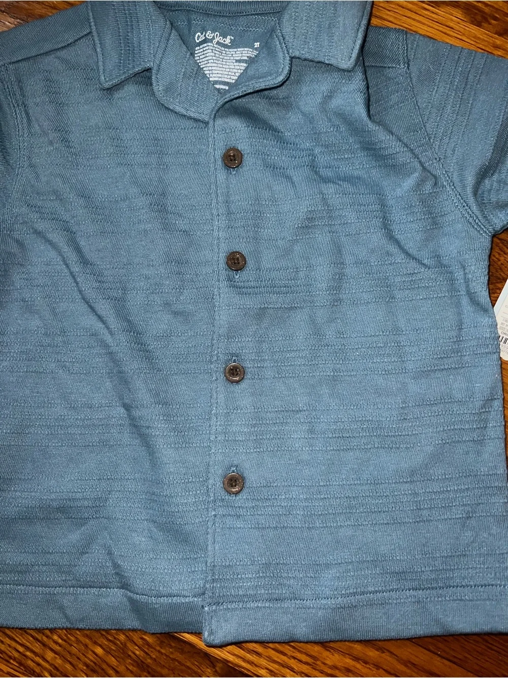 Cat & Jack Toddler Boys' Short Sleeve Button-Down Shirt - Blue 2T - NWT